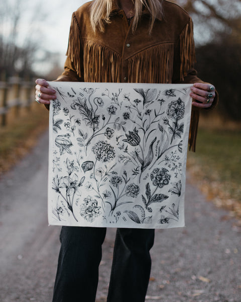COTTON BANDANA - Cream Floral