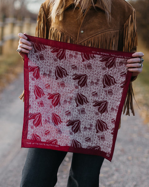 COTTON BANDANA - Garnet Floral