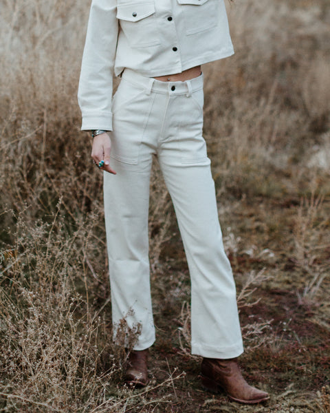 Crossbow x Street and Saddle Denim Pants - Cream