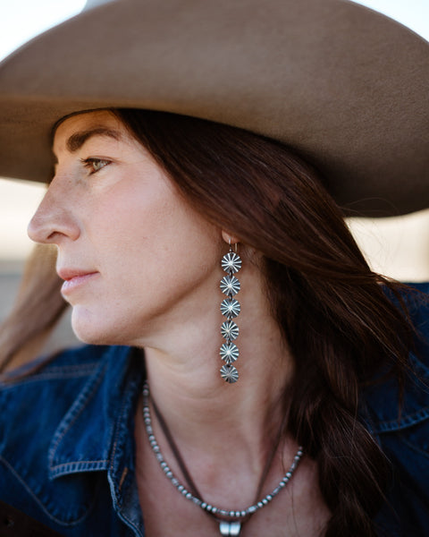 LONG STERLING SPUR EARRING