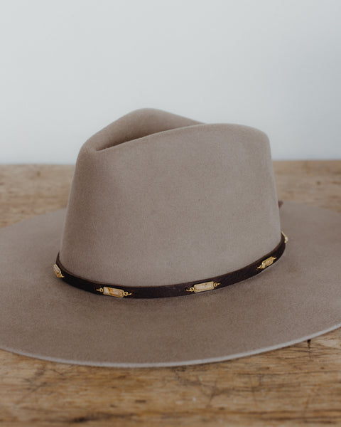 Rectangle Jasper on Leather Hat Band