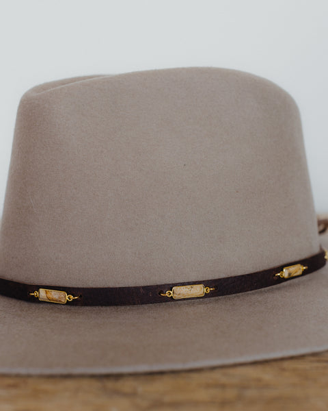 Rectangle Jasper on Leather Hat Band