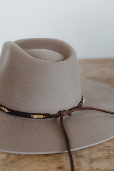 Rectangle Jasper on Leather Hat Band