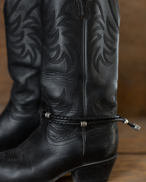 BEADED BOLO BOOT & HAT BAND - Black