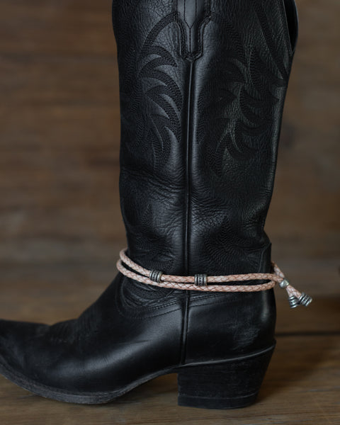 BEADED BOLO BOOT & HAT BAND - Natural