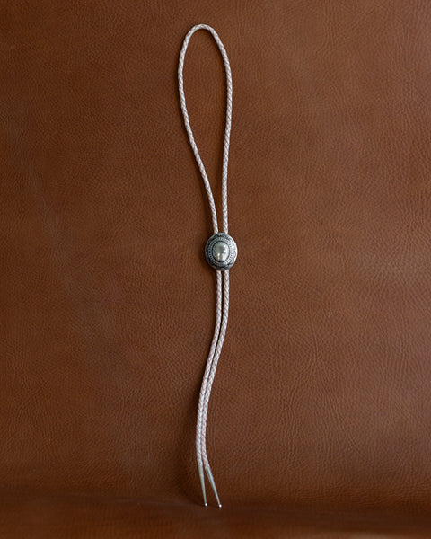 STERLING CONCHO BOLO TIE - Scalloped Concho