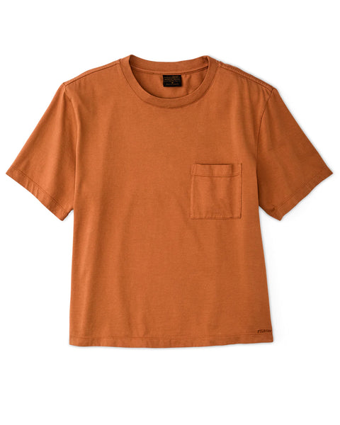 WOMEN'S SHORT SLEEVE POCKET TEE - Fired Brick