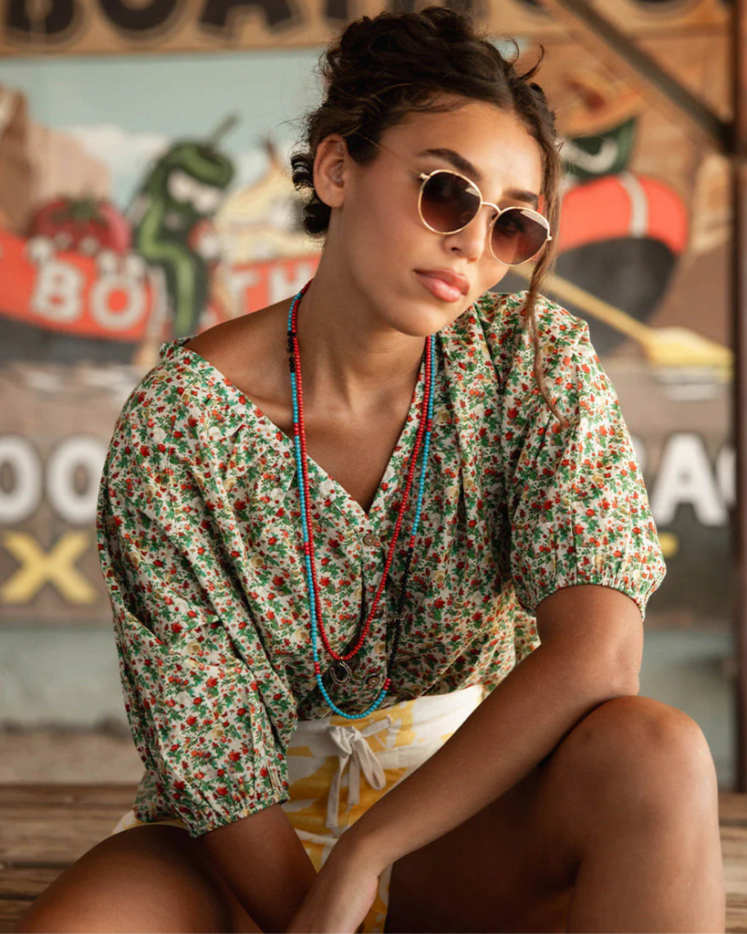 CUTE TOPS FOR WOMEN | JULIETTE FLORAL SOFT LIGHTWEIGHT COTTON BLOUSE