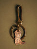 Cute Western Brass & Copper Cowboy Boot Metal Keychain 