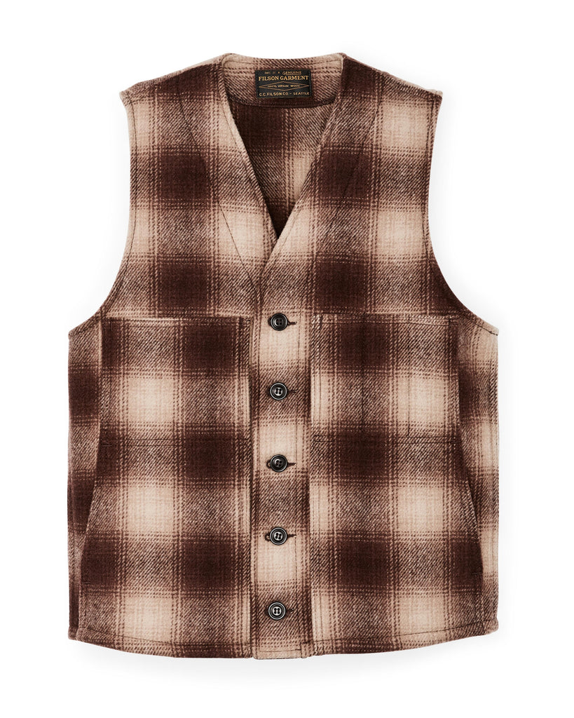 FILSON MENS CLASSIC MACKINAW WOOL WESTERN VEST WITH POCKETS 