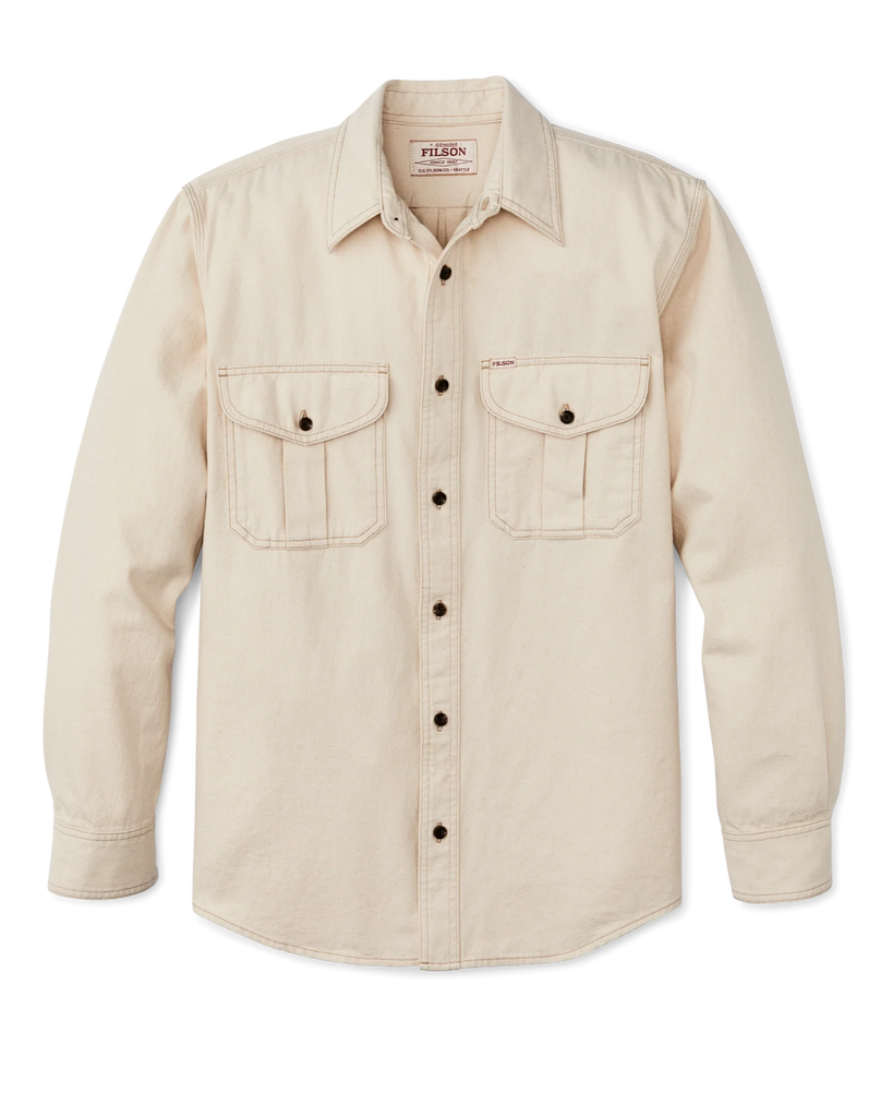 FILSON MENS TWILL COTTON BUTTON UP LONG SLEEVE WESTERN GUIDE SHIRT