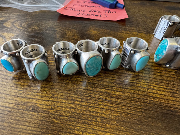 Peyote Bird Nomad Turquoise Scarf Slides