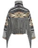 Lindsey Thornburg Tumalo Ridge Cropped Fringe Archer Wool Womens Jacket Grey
