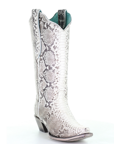 Natural Python Western Boot