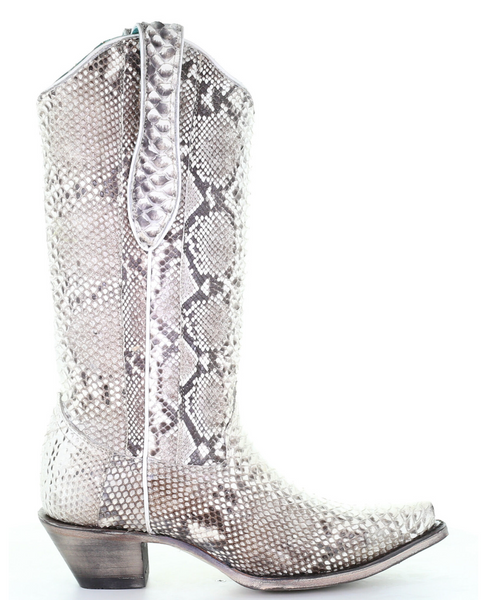 Natural Python Western Boot