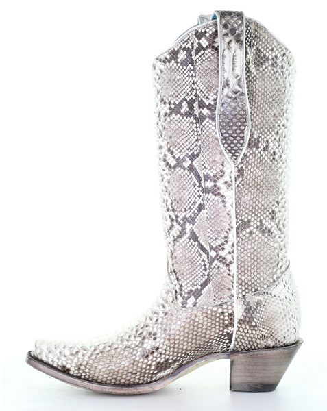 Natural Python Western Boot