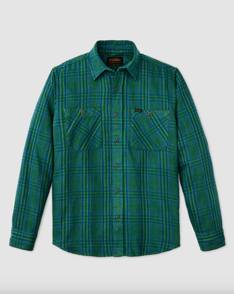 FILSON RANGELAND FLANNEL SHIRT - Green / Blue Plaid
