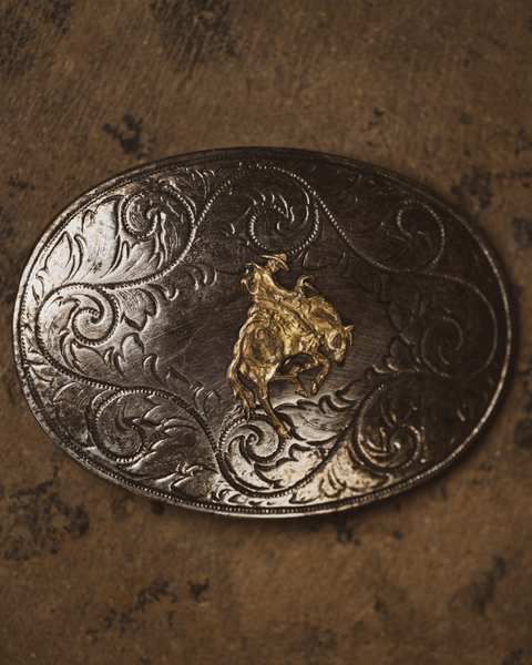 OVAL BUCKLE WITH BRASS SIGNET - Rodeo