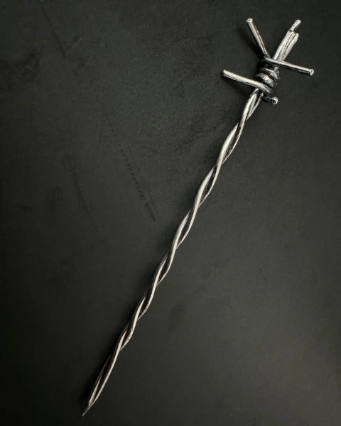 Sterling Silver Barbed Wire Hat Pin