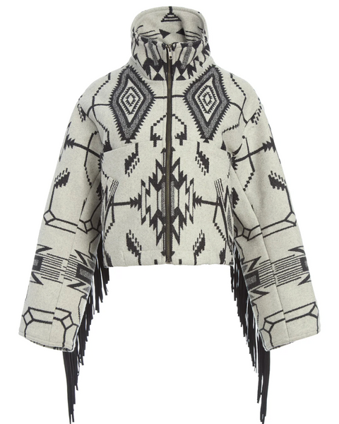 WHITE TSI MAYOH CROPPED FRINGE ARCHER OS