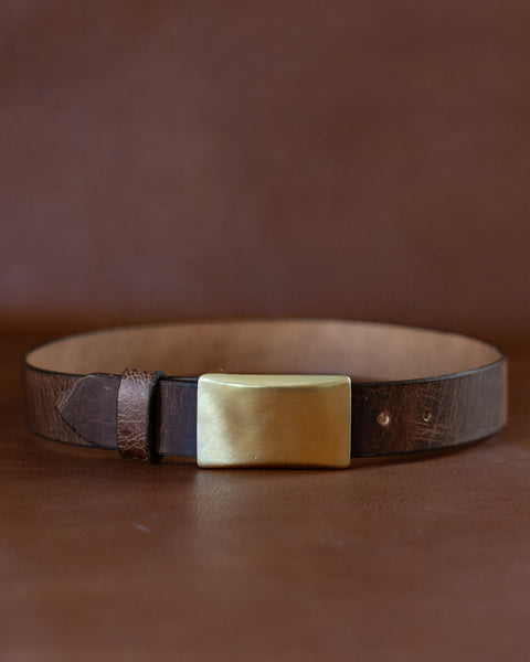 SOLID BRASS SHIELD BELT - Sahara