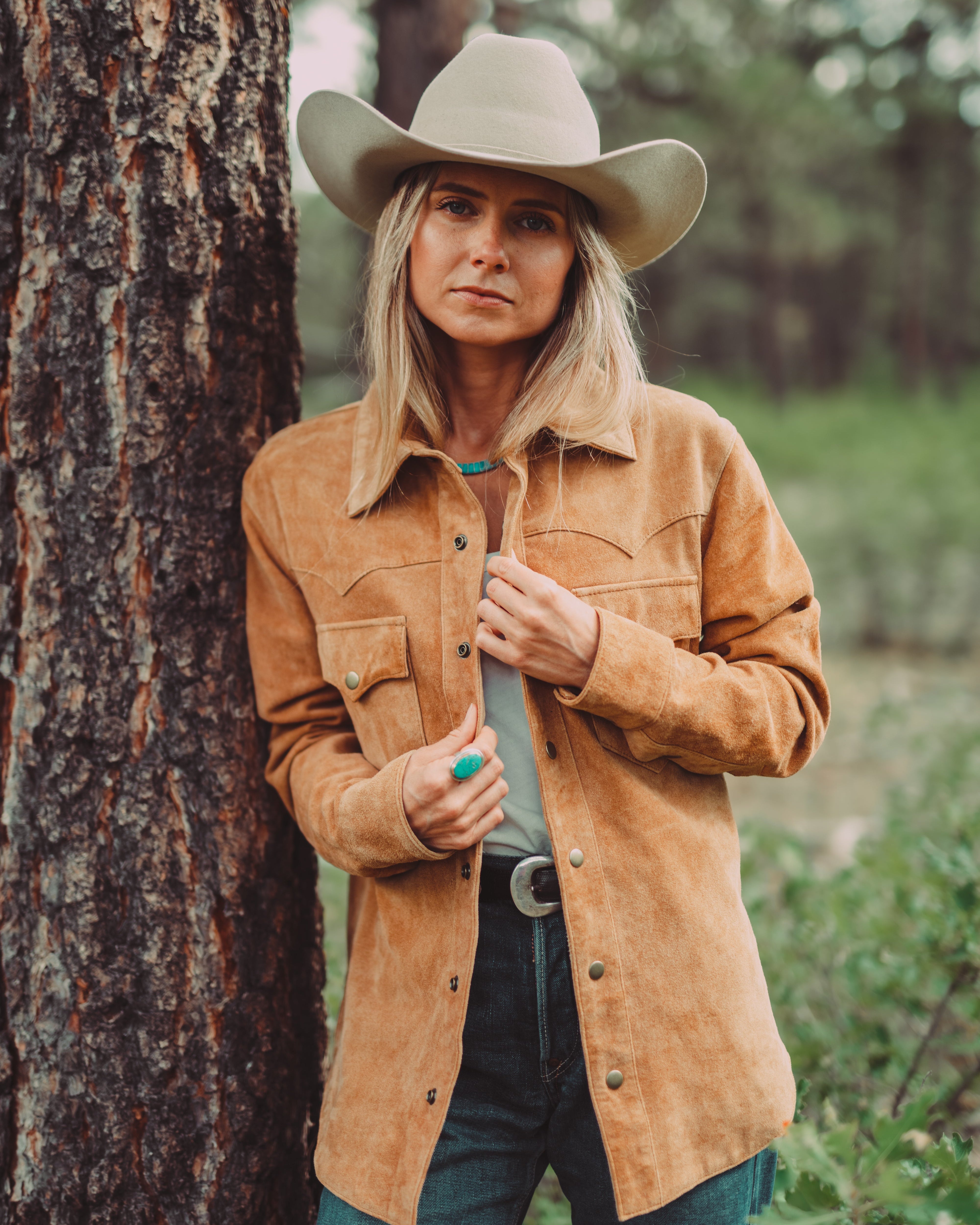 Suede Leather Button Up Western Overshirt– Crossbow