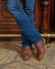 TECOVAS MEN’S EARL ROPER WESTERN BROWN ROUND TOE LEATHER COWBOY BOOTS