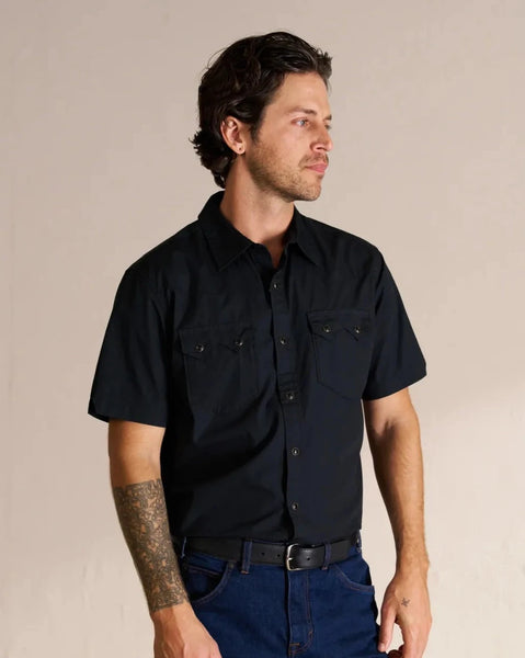 TECOVAS MEN'S WESTERN VINTAGE SAWTOOTH SHORT SLEEVE PEARL SNAP