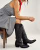 TECOVAS WOMENS BLACK LEATHER WESTERN COWBOY BOOTS THE LORETTA COWGIRL 
