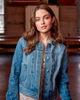 TECOVAS WOMENS DENIM BUTTON DOWN TRUCKER WESTERN JEAN JACKET