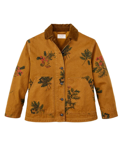 WOMEN'S CANVAS BARN COAT - Botanical Flower