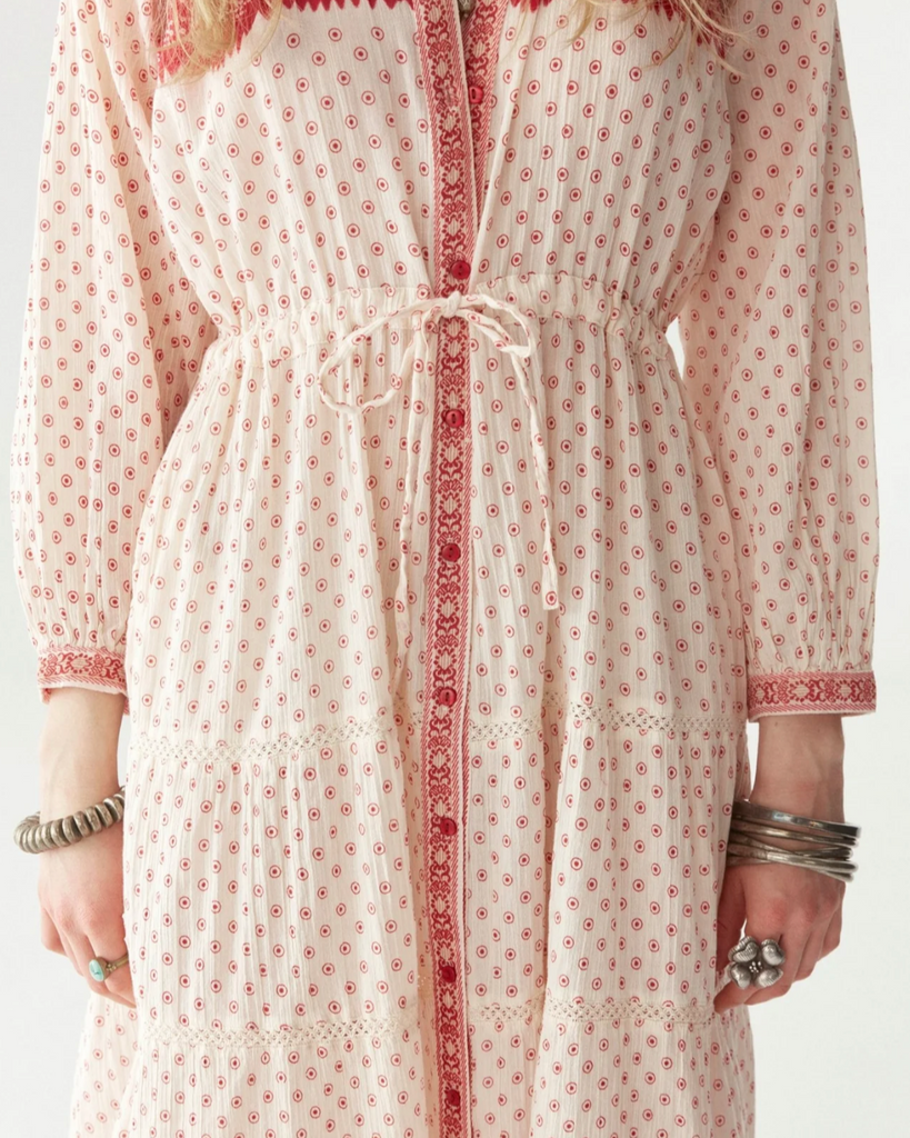 WOMENS COTTON LONG DRESS WITH SLEEVES | FLAMENCA