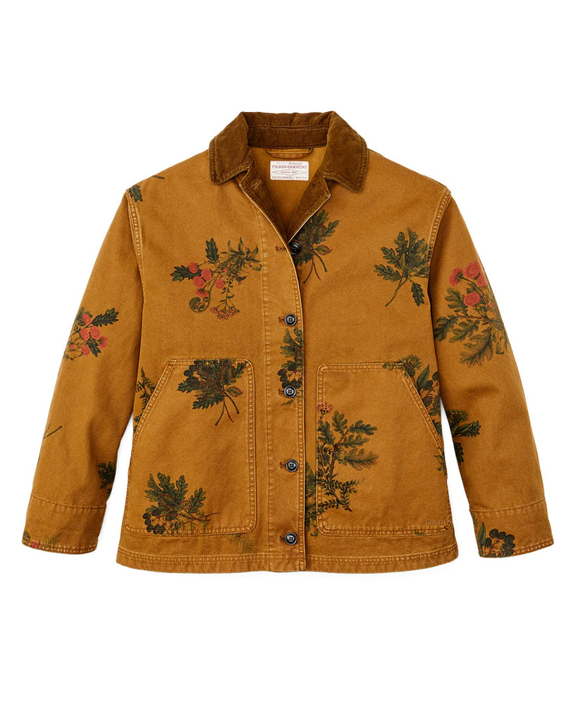 WOMEN'S FILSON CANVAS COTTON COURDUROY LINED BARN COAT FLORAL PRINT