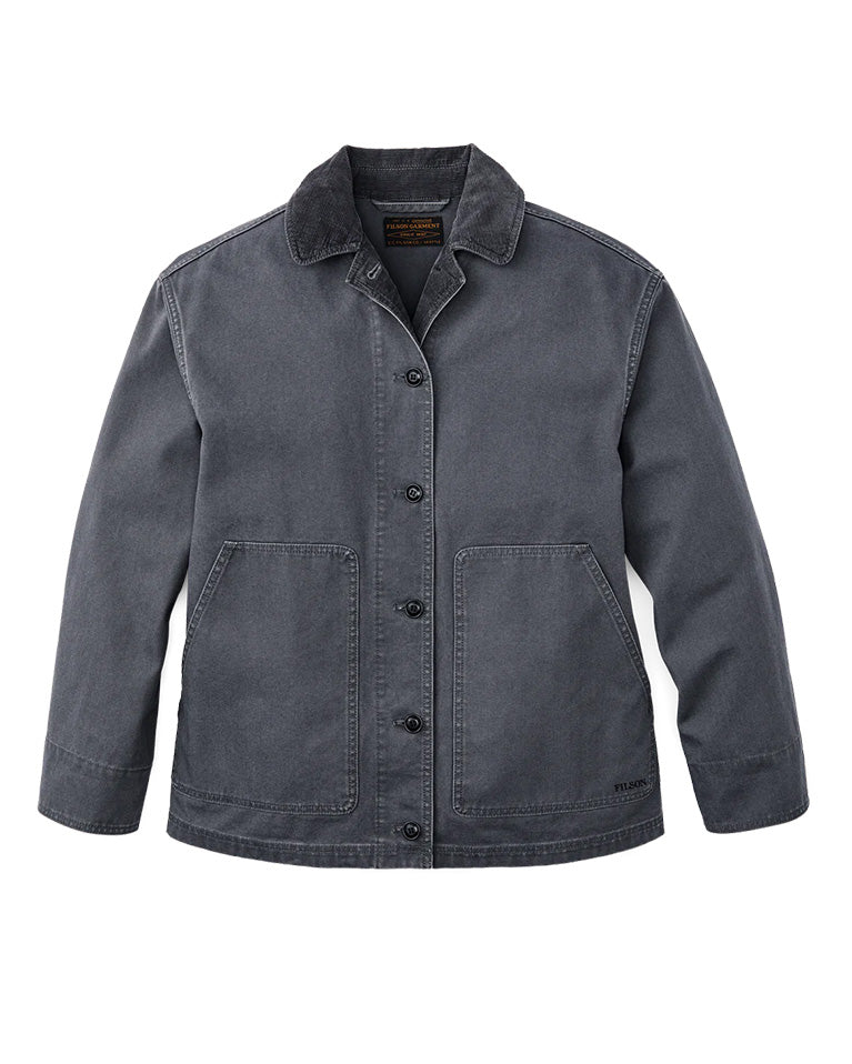 WOMEN'S FILSON CANVAS COTTON COURDUROY LINED NAVY BARN COAT
