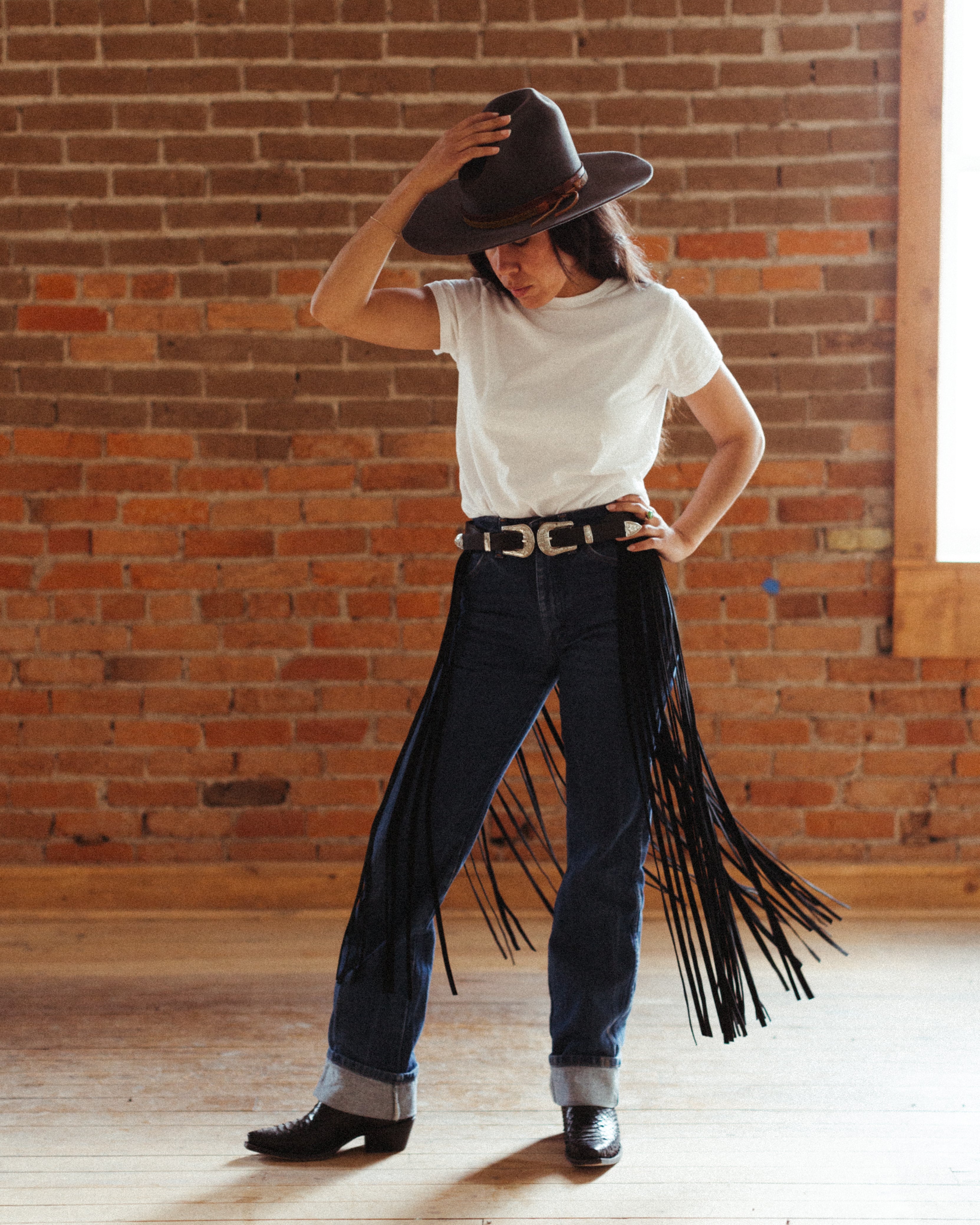 Black leather and bone Western-Style women’s  Belt Nocona Women main image 2