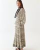WOMENS LONG COTTON SLEEVED PRINT DRESS 