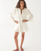 WOMENS SHORT WHITE DRESS WITH SLEEVES