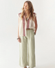 WOMENS SLEEVELESS AIRY COTTON BUTTON DOWN EMBROIDERED BLOUSE 