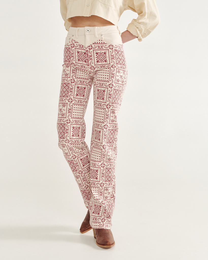 WOMENS TECOVAS VINTAGE HIGH-RISE WESTERN JEANS 