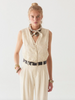 WOMEN'S BEIGE COTTON VEST | DELPHINE ARCACHON COQUILLAGE