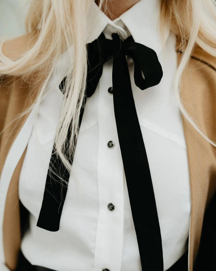 WOMEN'S COLT WHITE LINEN WESTERN BUTTON DOWN COLLARED SHIRT
