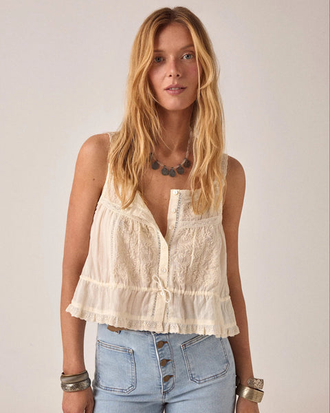 COSTANZA VINTAGE LACE TOP