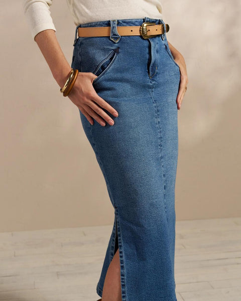 Women's Midi Denim Skirt