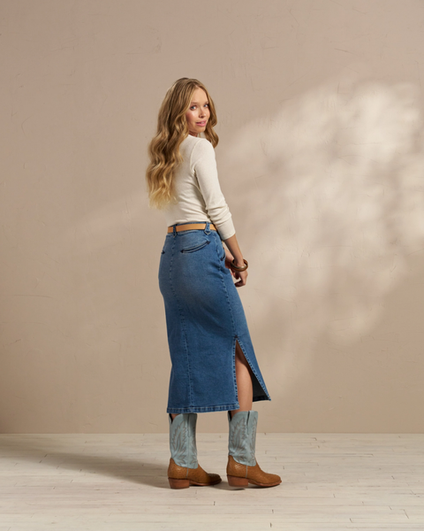 Women's Midi Denim Skirt