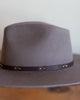 Diamond-Shaped Smoky Quartz and Leather Hat Band - Crossbow