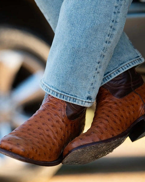 The Emmitt Men's Western Ostrich Quill Cowboy Boots