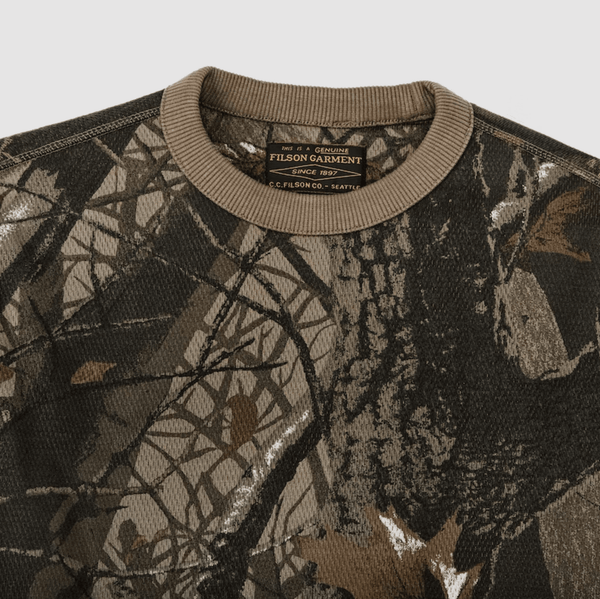 FILSON CAMO WAFFLE KNIT THERMAL CREWNECK - Crossbow