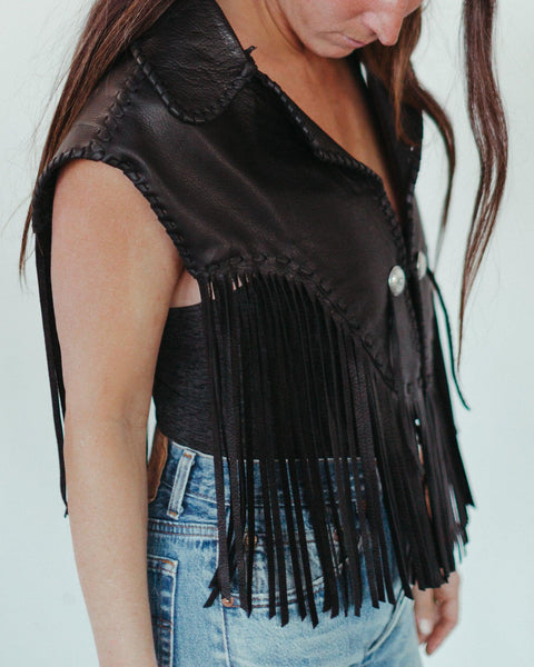 Hand-Stitched Shawl Vest - Crossbow