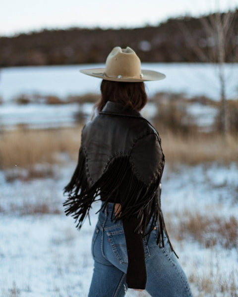 Hand-Stitched Shawl with Cap Sleeve - Crossbow