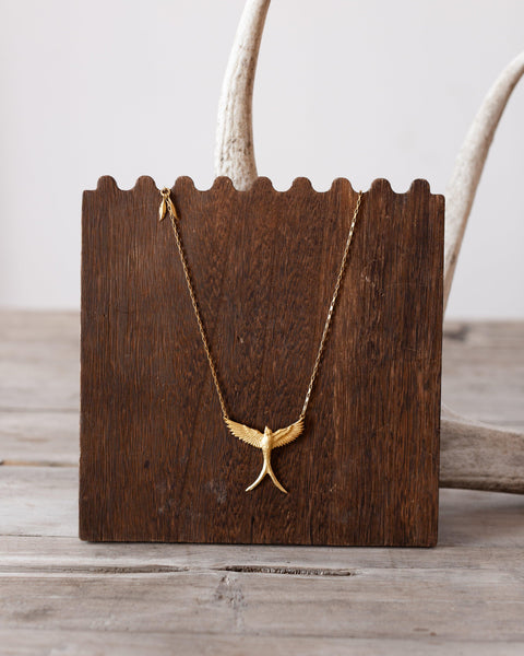 Heather Benjamin Gold Rising Swallow Necklace - Crossbow
